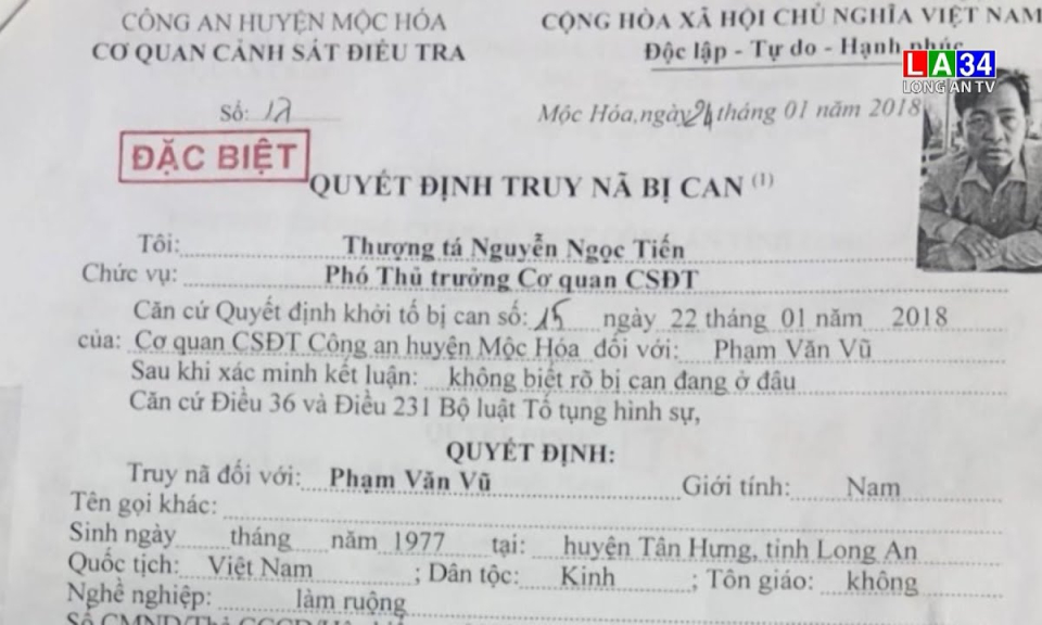 Công an Long An -Tin truy nã