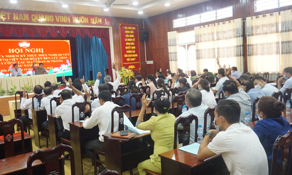 Bến Lức sơ kết giữa nhiệm kỳ thực hiện Nghị quyết Đại hội MTTQ Việt Nam, nhiệm kỳ 2019 - 2024