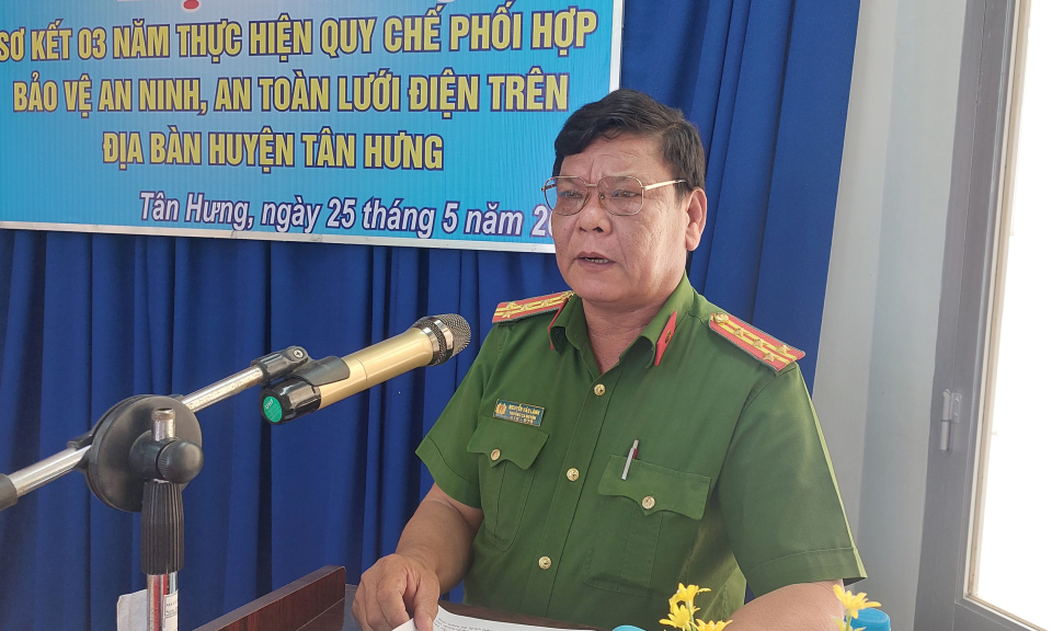 Tân Hưng sơ kết 03 năm thực hiện Quy chế phối hợp bảo vệ an ninh, an toàn lưới điện