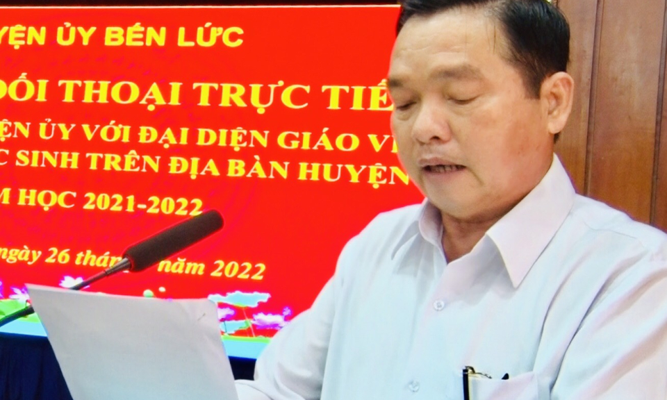 Bí thư Huyện ủy Bến Lức đối thoại với Đại diện Giáo viên và Cha mẹ học sinh