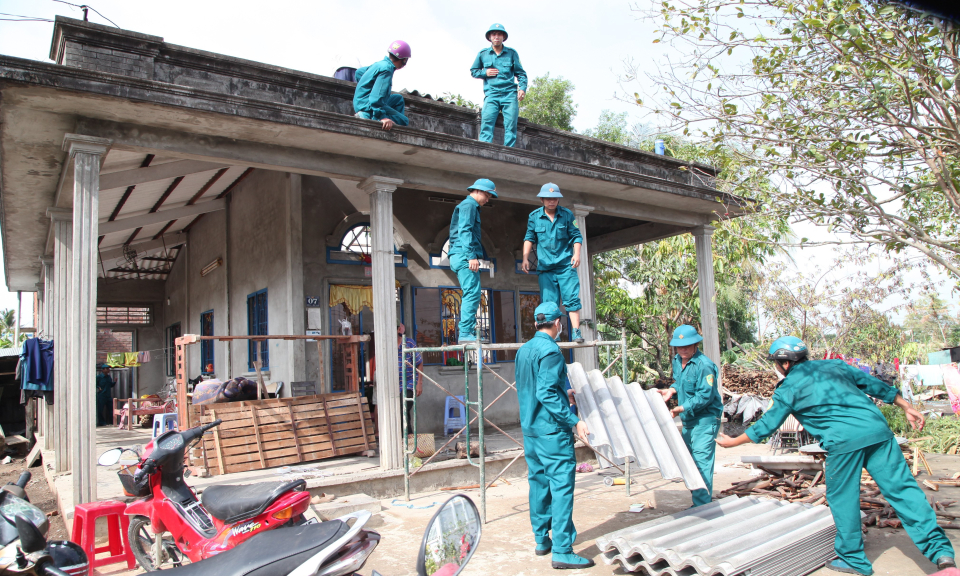 Lực lượng vũ trang Cần Đước ra quân hưởng ứng tuần lễ quốc gia phòng, chống thiên tai năm 2022