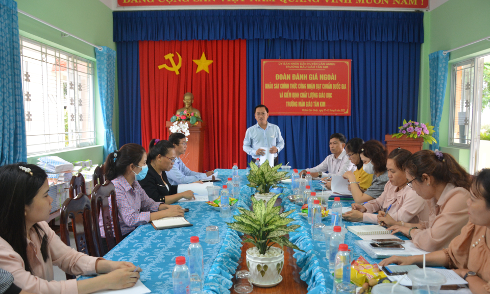 Cần Giuộc: Tỉnh khảo sát, kiểm định chất lượng giáo dục trường Mẫu giáo Tân Kim