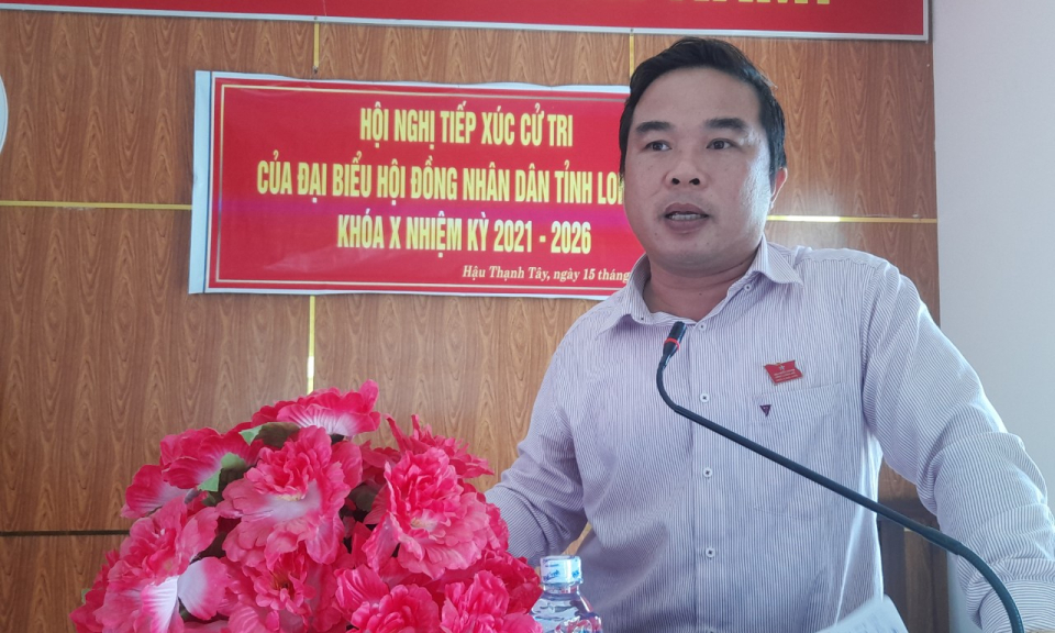 Đại biểu HĐND tỉnh Long An tiếp xúc cử tri tại xã Hậu Thạnh Tây, huyện Tân Thạnh