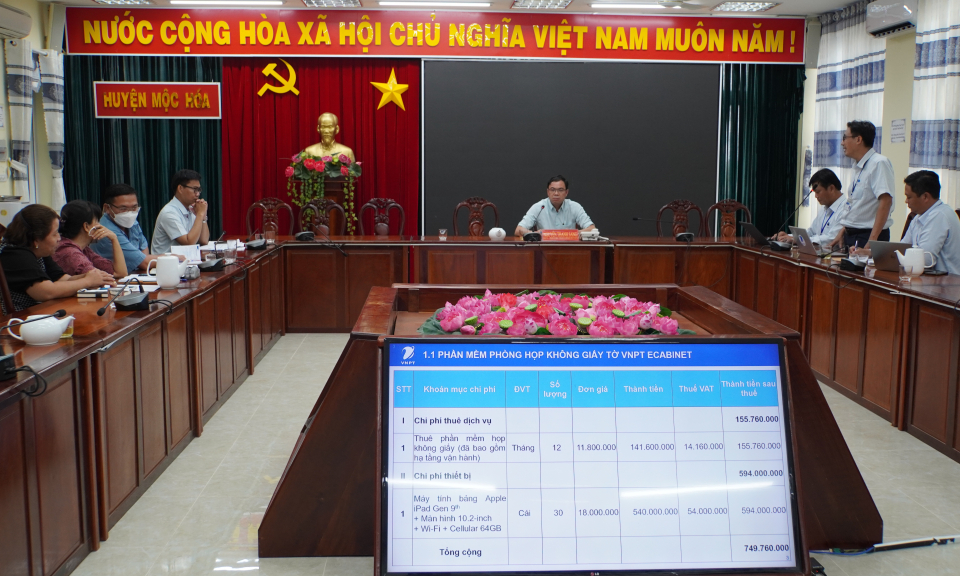 Mộc Hóa làm việc với VNPT Long An về kế hoạch chuyển đổi số