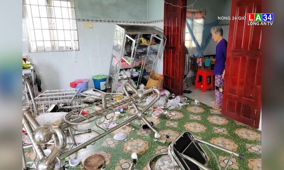 Long An: Xử lý nhóm côn đồ hủy hoại tài sản cụ bà 78 tuổi