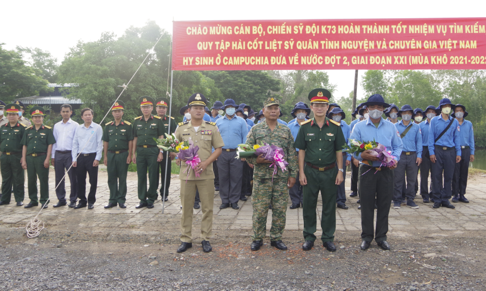 Đội K73 Long An hoàn thành nhiệm vụ quy tập hài cốt liệt sĩ mùa khô 2021-2022. 
