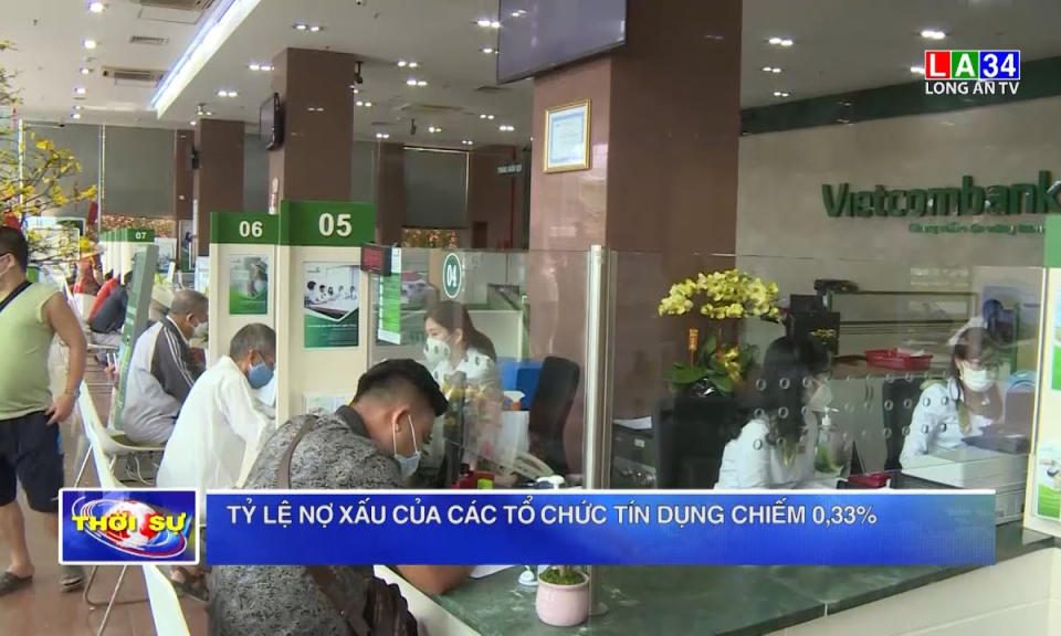 Tỷ lệ nợ xấu của các tổ chức tín dụng chiếm 0,33%