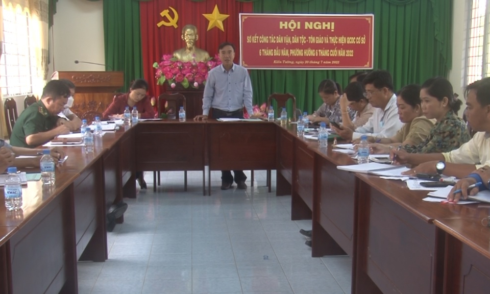 Kiến Tường sơ kết công tác Dân vận, Dân tộc- Tôn giáo và thực hiện QCDC cơ sở 6 tháng đầu năm 2022