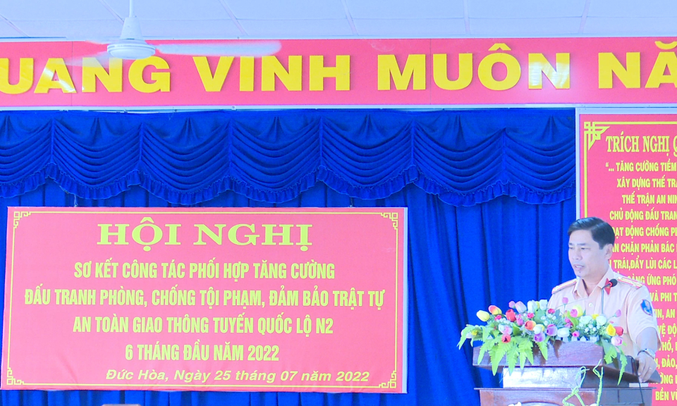 Đức Hòa phối hợp phòng, chống tội phạm, đảm bảo trật tự an toàn giao thông tuyến Quốc lộ N2