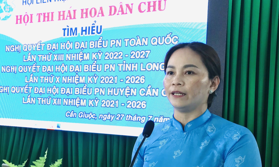  Phụ nữ Cần Giuộc hội thi tìm hiểu Nghị quyết Đại hội đại biểu Phụ nữ toàn quốc 