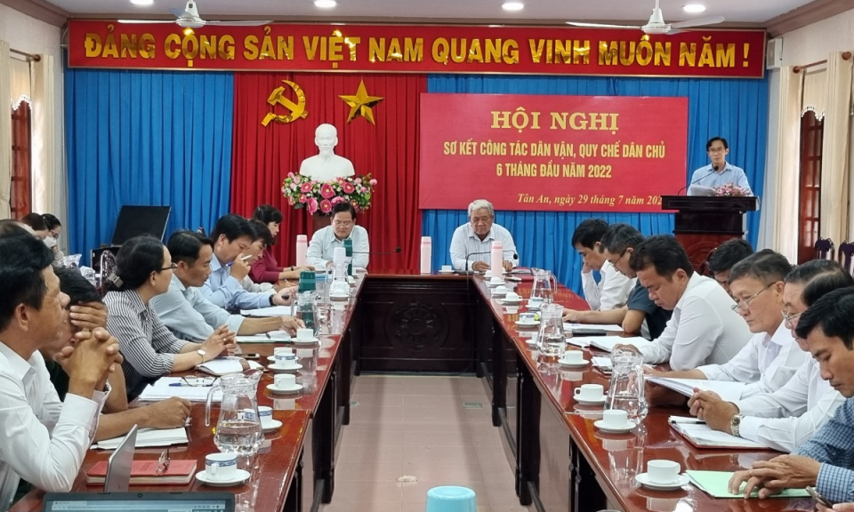 Thành phố Tân An sơ kết công tác dân vận, quy chế dân chủ 6 tháng đầu năm 2022