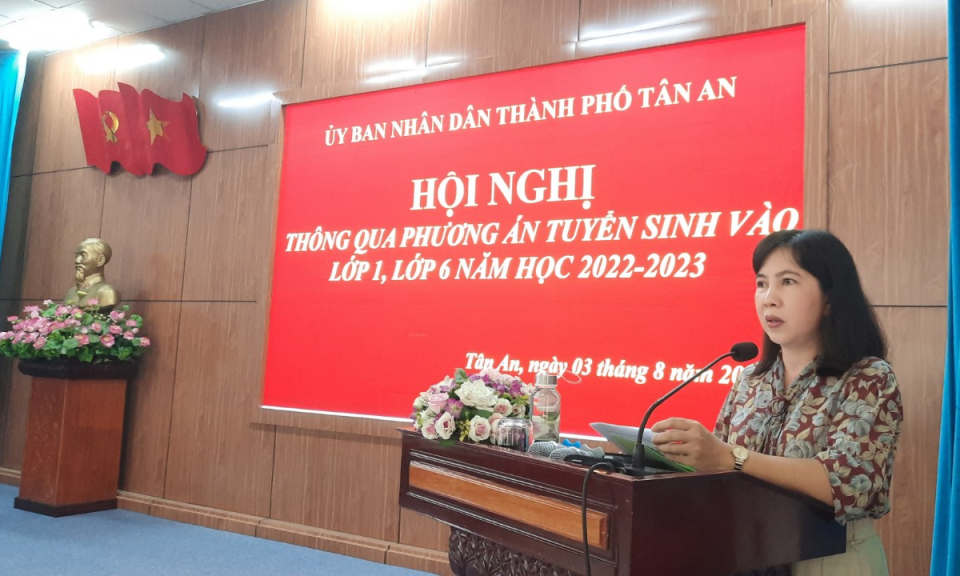 TP Tân An thông qua phương án tuyển sinh vào lớp 1, lớp 6 năm học 2022-2023