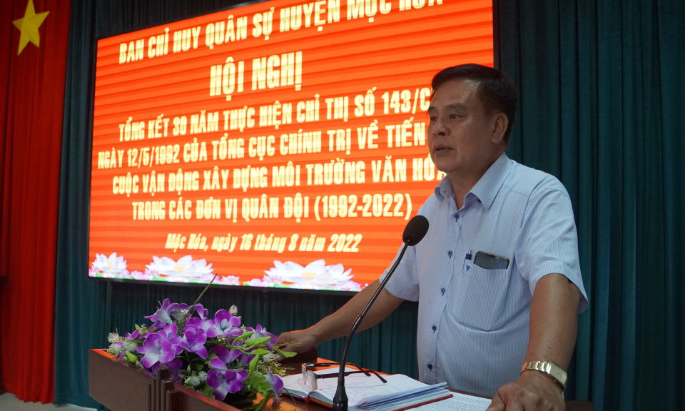 Mộc Hóa tổng kết Chỉ thị về xây dựng môi trường văn hóa trong các đơn vị Quân đội