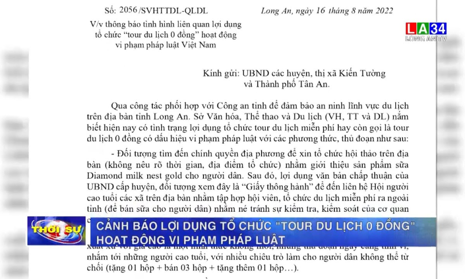 Cảnh báo lợi dụng tổ chức ''tour du lịch 0 đồng'' hoạt động vi phạm pháp luật Việt Nam