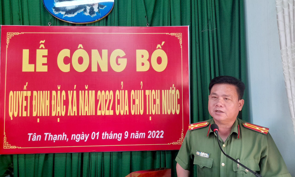 Tân Thạnh công bố quyết định đặc xá của Chủ tịch nước