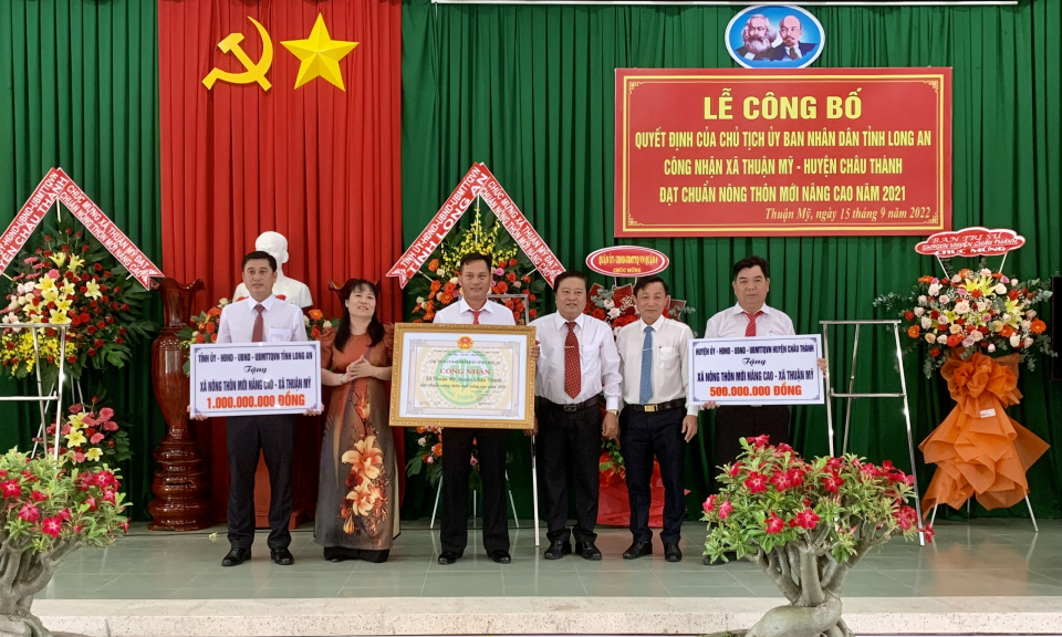 Công bố quyết định xã Thuận Mỹ huyện Châu Thành đạt chuẩn xã nông thôn mới nâng cao