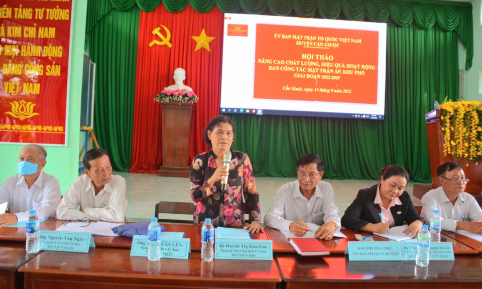 Cần Giuộc hội thảo “Nâng cao chất lượng, hiệu quả hoạt động mặt trận ấp, khu phố” 