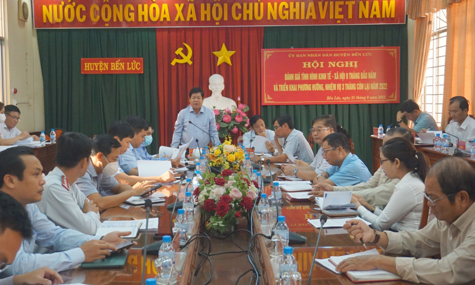 UBND huyện Bến Lức triển khai nhiệm vụ trọng tâm 3 tháng cuối năm 2022