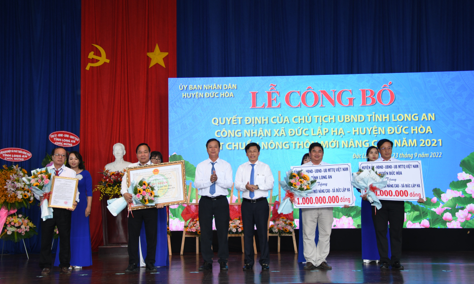 Xã Đức Lập Hạ đón nhận đạt chuẩn nông thôn mới nâng cao năm 2021