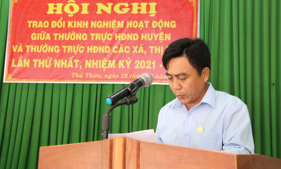 Thủ Thừa – Hội nghị trao đổi kinh nghiệm hoạt động giữa thường trực HĐND huyện và xã
