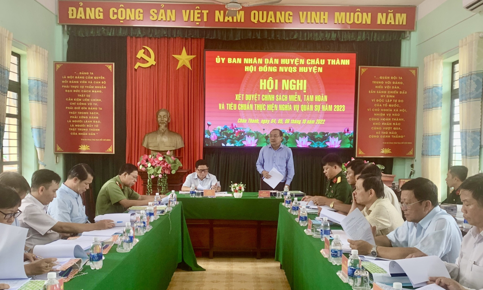 Châu Thành có 5.184 thanh niên được xét duyệt tham gia nghĩa vụ quân sự năm 2023