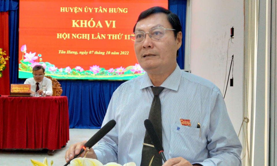 Huyện ủy Tân Hưng tổ chức hội nghị lần thứ 11