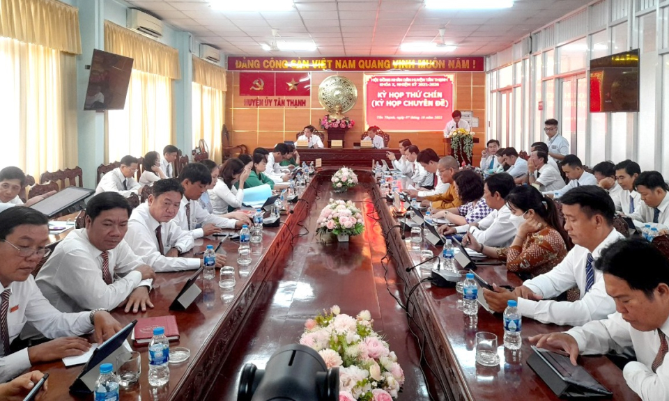 HĐND huyện Tân Thạnh tổ chức kỳ họp lần thứ Chín (kỳ họp chuyên đề)
