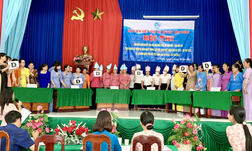 Tân Hưng hội thi tìm hiểu Nghị quyết Đại hội đại biểu phụ nữ các cấp và nữ công