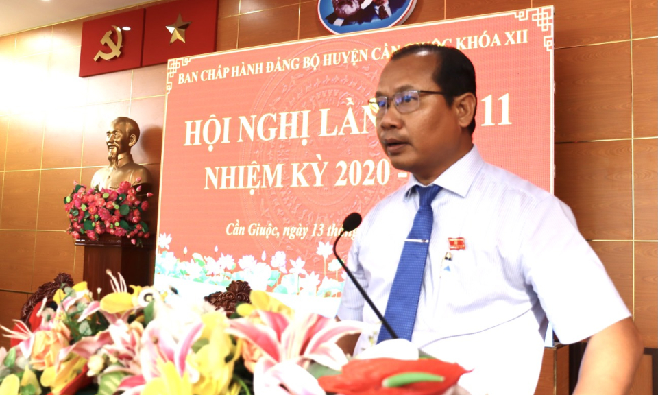 Ban Chấp hành Đảng bộ huyện Cần Giuộc tổ chức Hội nghị lần thứ 11