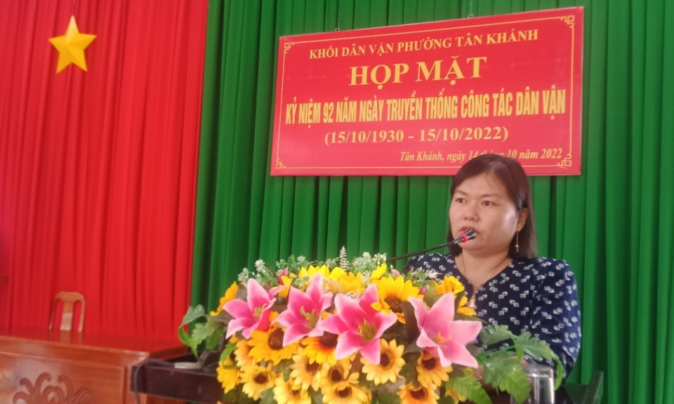 Phường Tân Khánh, TP Tân An kỷ niệm Ngày truyền thống công tác dân vận