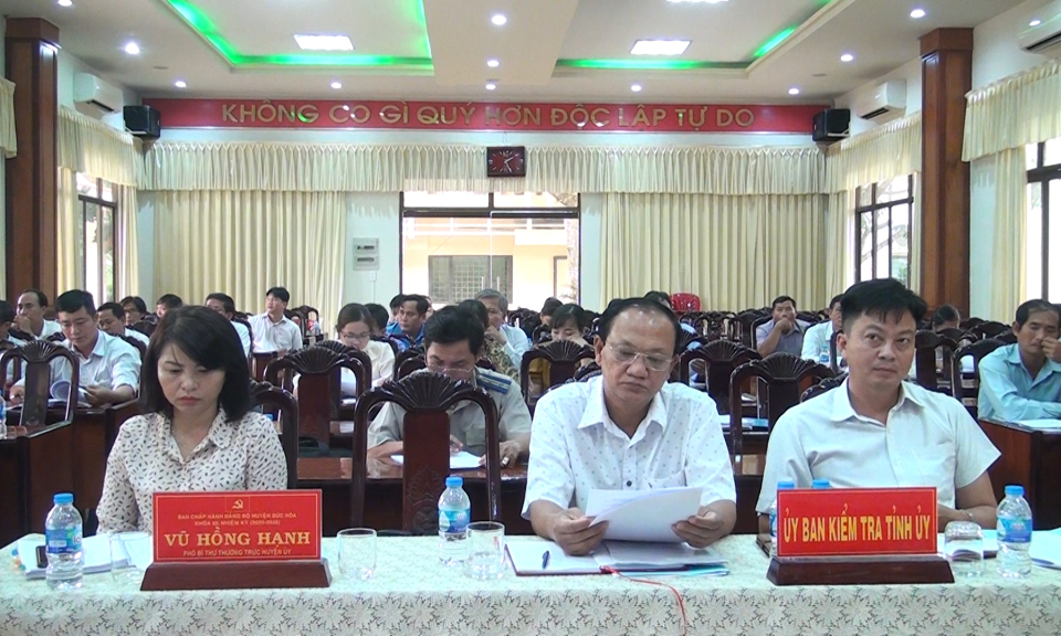 Đức Hòa sơ kết công tác kiểm tra, giám sát và thi hành kỷ luật trong Đảng 