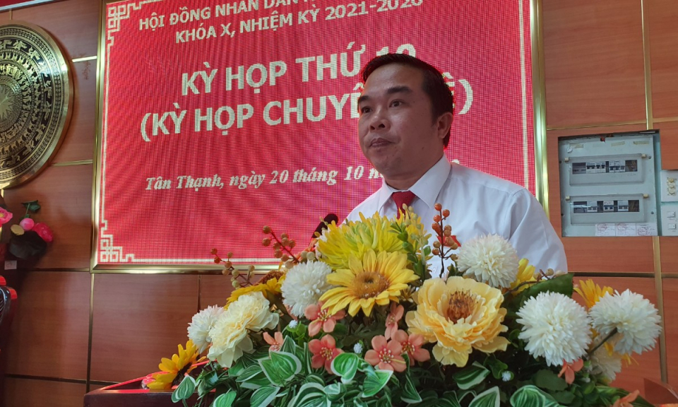Hội đồng Nhân dân huyện Tân Thạnh tổ chức kỳ họp thứ 10 (kỳ họp chuyên đề)