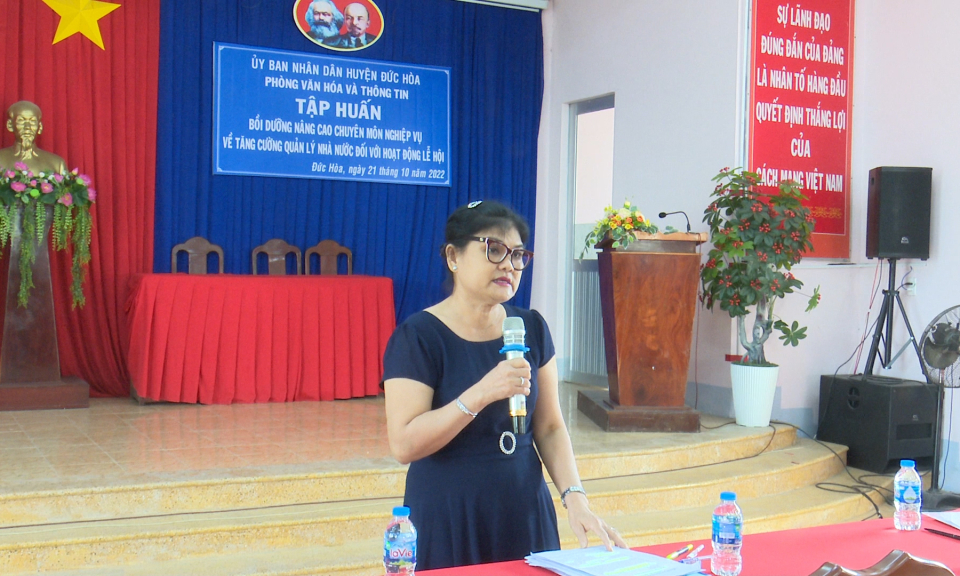 Đức Hòa tập huấn bồi dưỡng nâng cao chuyên môn nghiệp vụ ngành Văn hóa Thông tin năm 2022