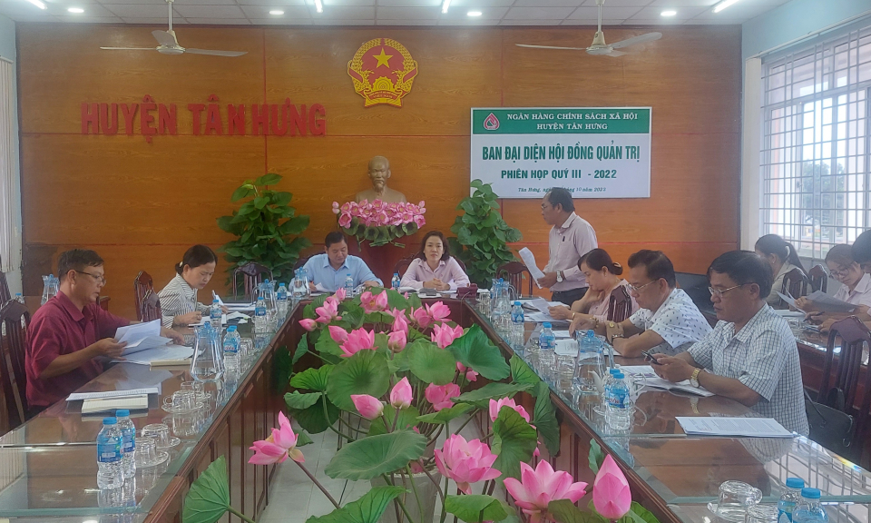 Tân Hưng họp trực tuyến Ban Đại diện Hội đồng quản trị Ngân hàng Chính sách xã hội