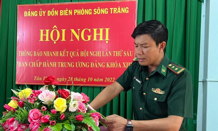 Đồn Biên phòng Sông Trăng thông báo nhanh kết quả Hội nghị Trung ương 6 khóa XIII