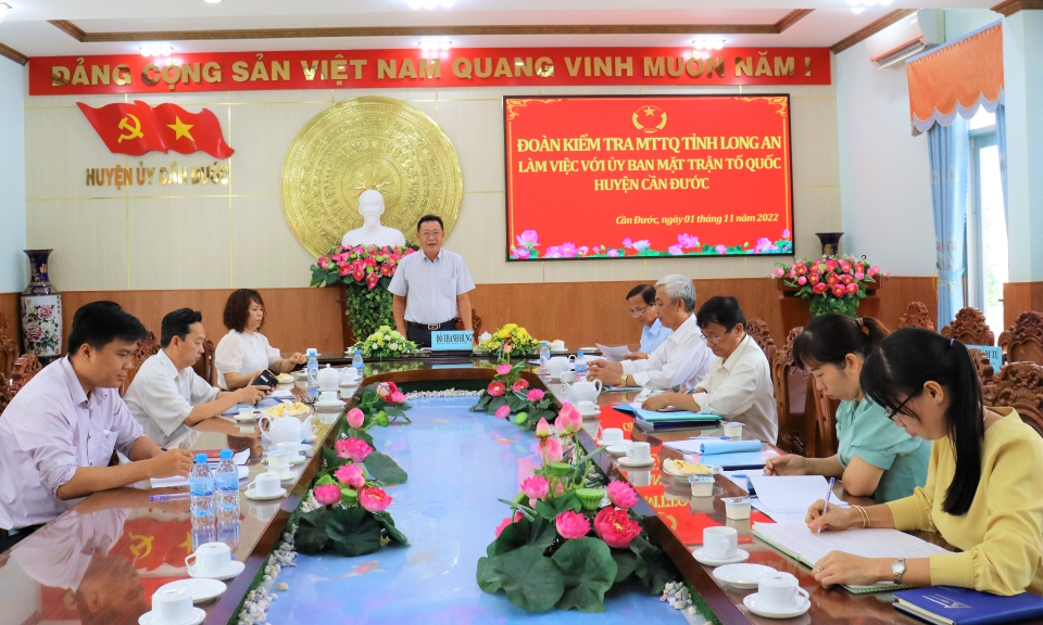 MTTQ Việt Nam Tỉnh Long An đánh giá Chương trình phối hợp và thống nhất hành động tại Cần Đước
