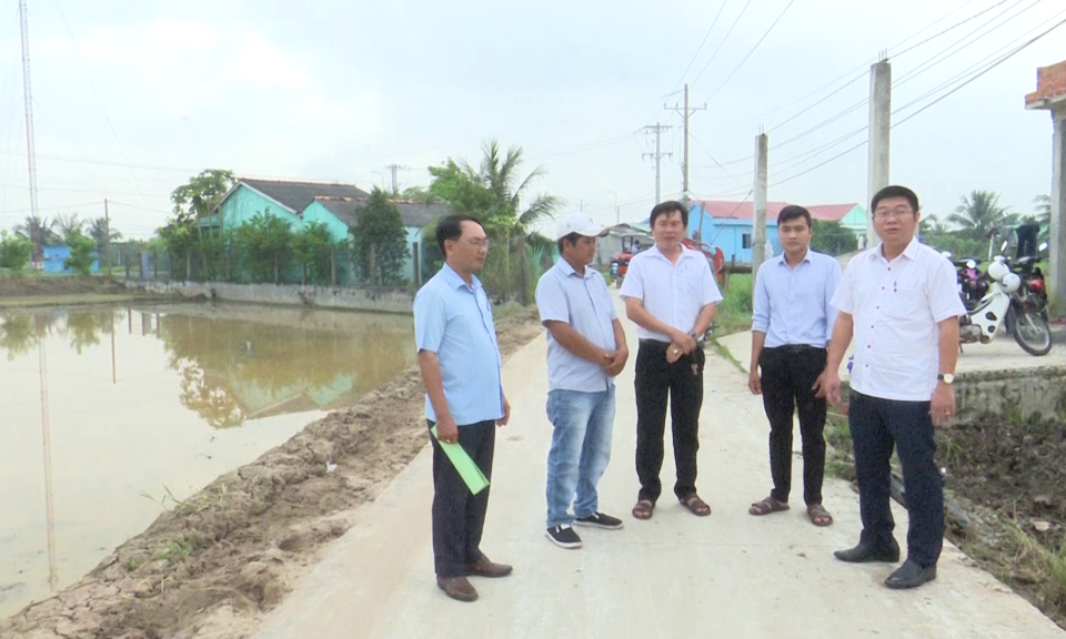 Tân Trụ kiểm tra tiến độ thi công đường giao thông nông thôn