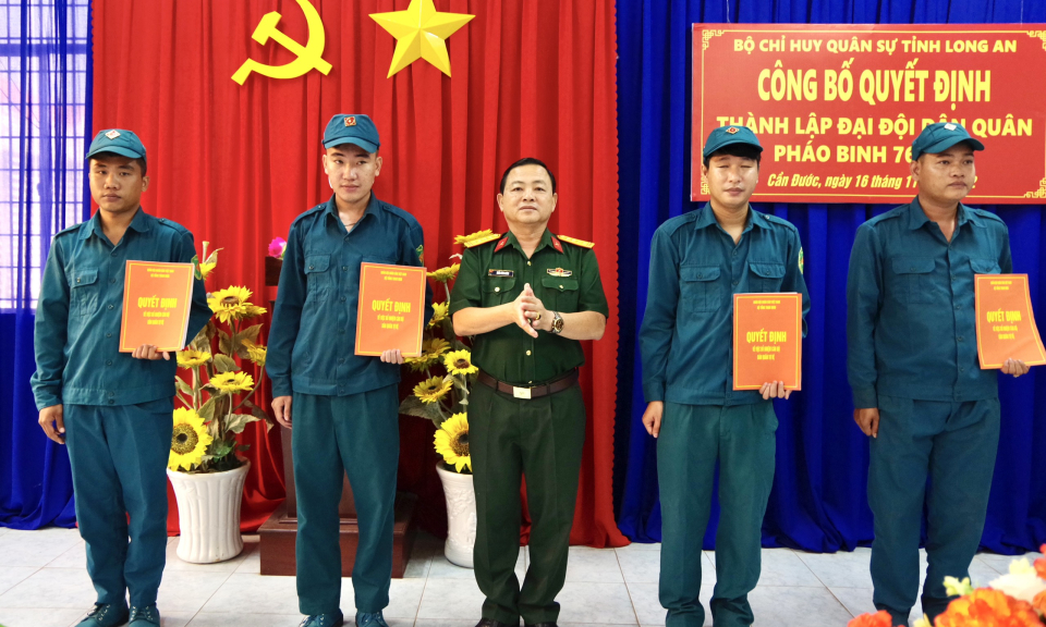 Thành lập Đại đội dân quân pháo binh tại Cần Đước