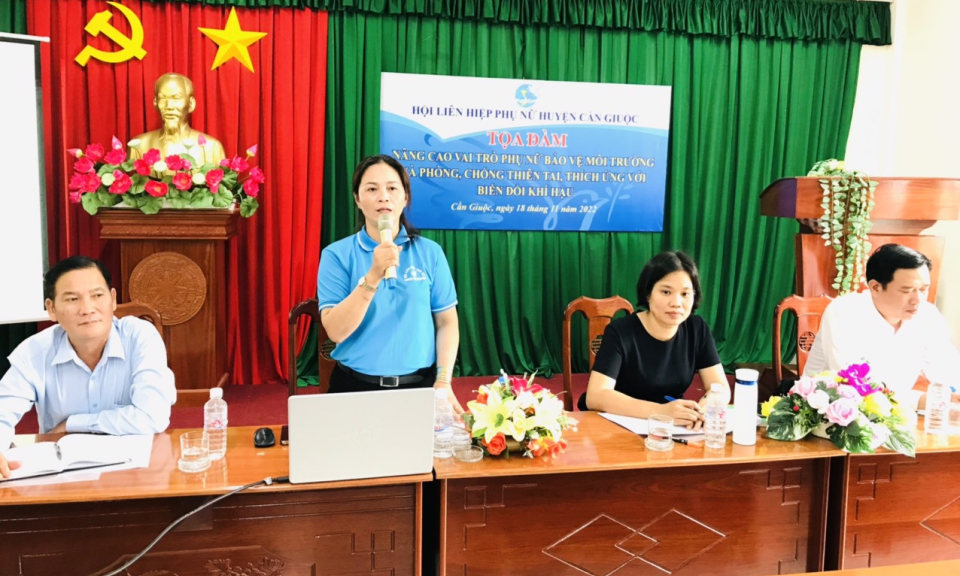 Cần Giuộc vai trò phụ nữ bảo vệ môi trường, phòng chống thiên tai, thích ứng với biến đổi khí hậu