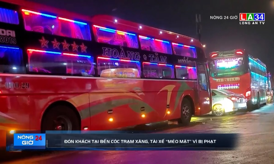 Đón khách tại bến cốc trạm xăng, tài xế "méo mặt" vì bị phạt 
