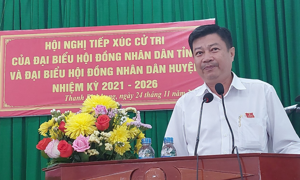 Đại biểu HĐND tỉnh, HĐND huyện Châu Thành tiếp xúc cử tri xã Hiệp Thạnh - Vĩnh Công.