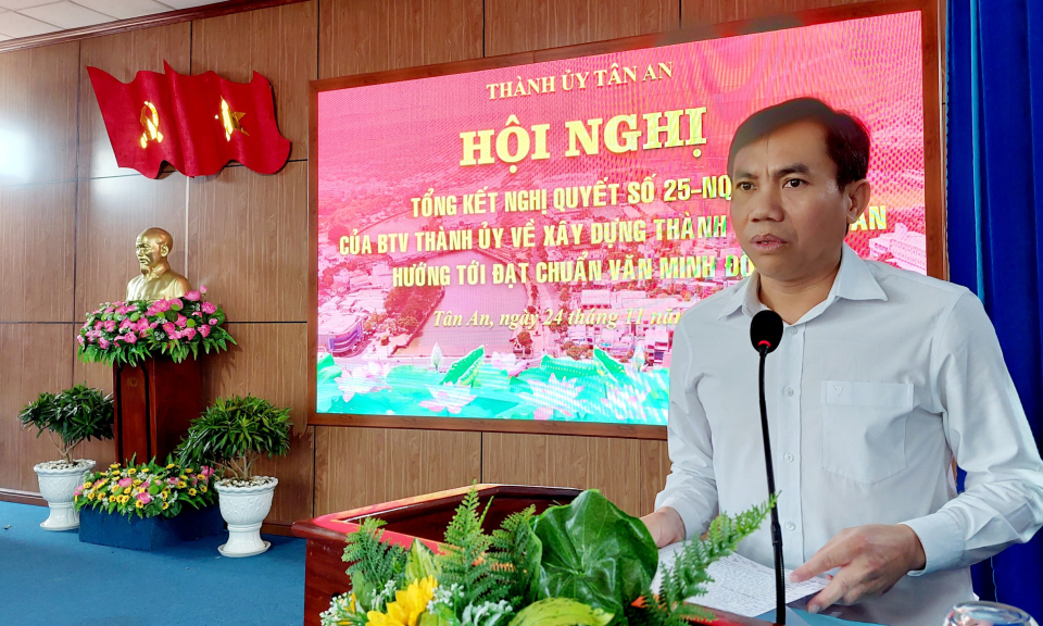 Xây dựng thành phố Tân An hướng tới đạt chuẩn văn minh đô thị đến năm 2020, tầm nhìn đến năm 2025