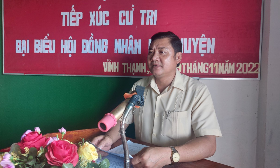  Đại biểu HĐND huyện Tân Hưng tiếp xúc cử tri xã Vĩnh Thạnh