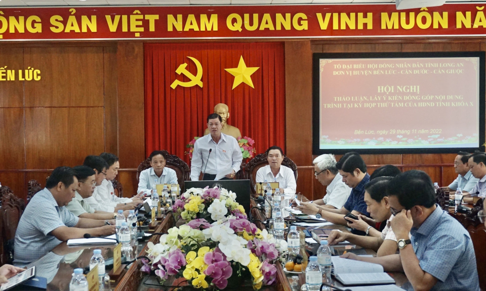 Tổ Đại biểu HĐND tỉnh, đơn vị huyện Bến Lức, Cần Đước, Cần Giuộc thảo luận chung