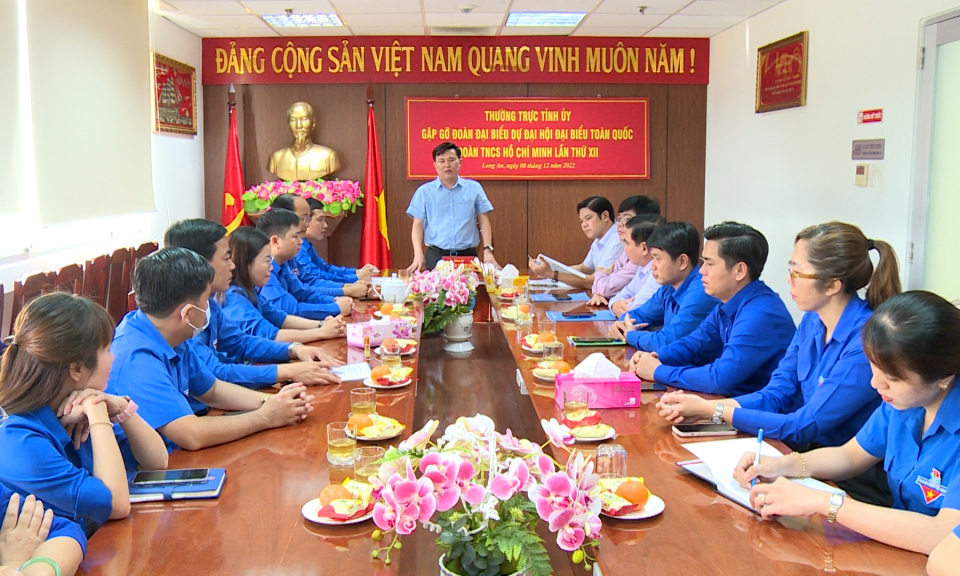 Thường trực Tỉnh ủy gặp gỡ Đoàn đại biểu tỉnh Long An tham dự Đại hội Đoàn toàn quốc lần thứ XII