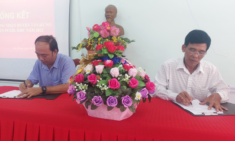 Tỉnh kiểm tra công nhận huyện Tân Hưng đạt chuẩn phổ cập giáo dục, xóa mù chữ năm 2022