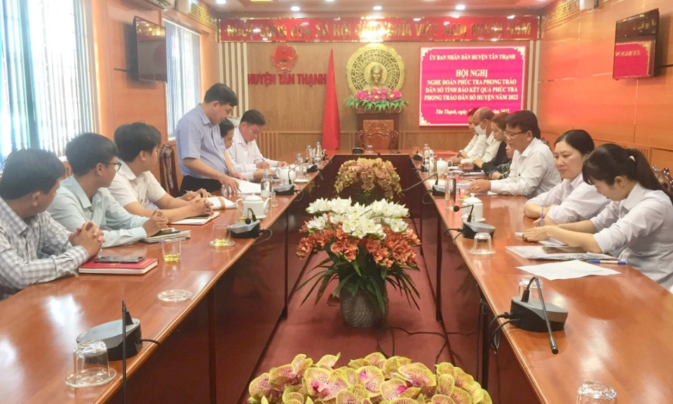 Tỉnh phúc tra kết quả phong trào Dân số năm 2022 huyện Tân Thạnh