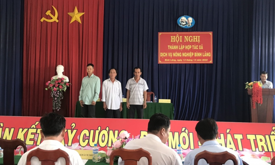 Tân Trụ thành lập hợp tác xã Dịch vụ Nông Nghiệp Bình Lãng