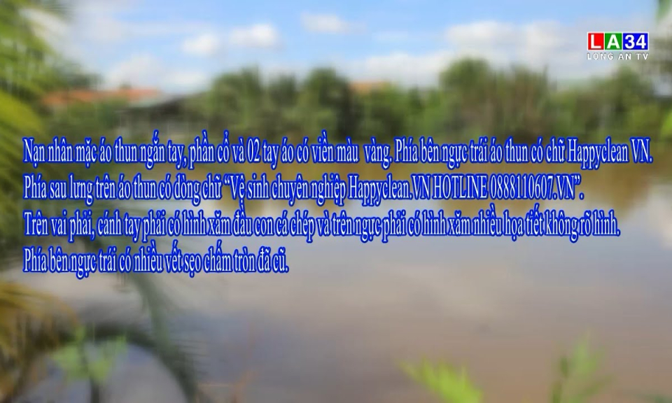 Tại huyện Thủ Thừa tỉnh Long An người dân phát hiện 1 xác chết chưa rõ tung tích