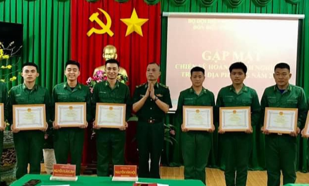 Đồn Biên phòng Sông Trăng gặp mặt chiến sỹ hoàn thành nghĩa vụ quân sự tại ngũ năm 2023